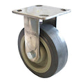 Plate Caster, 600 lb. Load, Gray Wheel