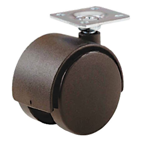 Plate Caster, 75 lb. Load, Black Wheel