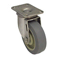 Plate Caster, 325 lb. Load, Gray Wheel