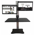 Electric Dual Monitor Standing Desk Electric Sit-Stand Desk, 23 in D X 28 in W X Black, Aluminum