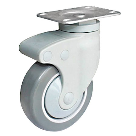 Plate Caster, Swivel, TPR, 4 7/8"H