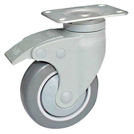 Plate Caster, 240 lb. Ld Rating, Swivel