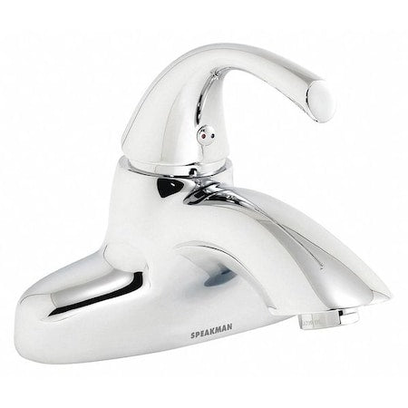 Manual Low Arc Bathroom Faucet, 4" Mount, Polished Chrome 2 Hole
