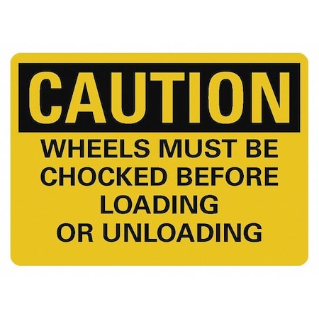 Caution Sign, 10 in. H, Vinyl, 10 in H, 14 in W, Reflective, Horizontal Rectangle, LCU3-0412-RD_14x10