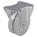Plate Caster, Rigid, Metal, 7 7/8"H