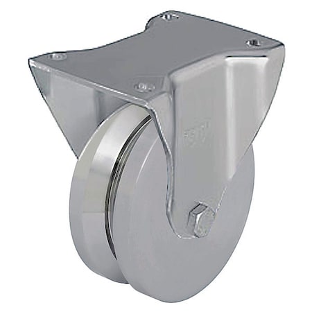 Plate Caster, Rigid, Metal, 7 7/8"H