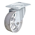 Plate Caster, 1250 lb. Load, Silver Wheel