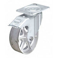Plate Caster, 1250 lb. Load, Silver Wheel