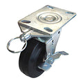 Plate Caster, 410 lb. Load, Black Wheel