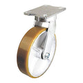 Plate Caster, 990 lb. Load, Yellow Wheel