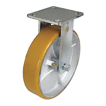 Plate Caster, 1760 lb. Load, Yellow Wheel