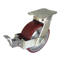 Plate Caster, 2550 lb. Load, Red Wheel