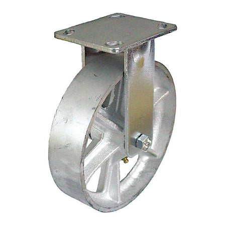 Plate Caster, 1250 lb. Load, Silver Wheel