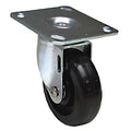 NSF-Listed Plate Caster, 275 lb. Load, Black Wheel