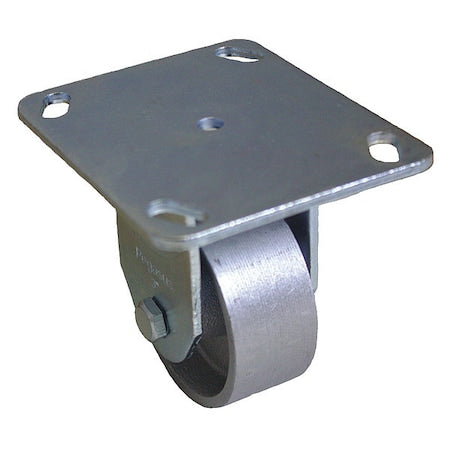 NSF-Listed Plate Caster, 450 lb. Load, Silver Wheel