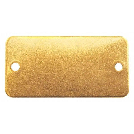 Blank Tag, Brass, 1 1/2 in H x 3 in W, Yellow, Rectangle, 100 PK