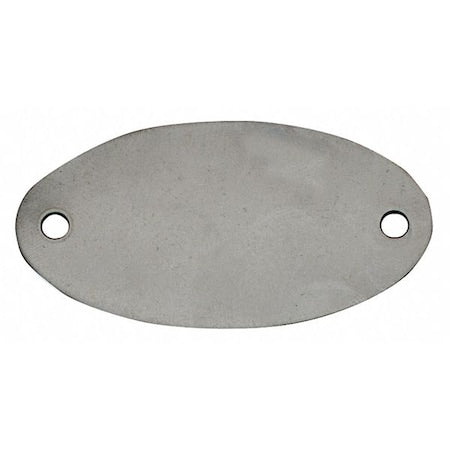 Blank Tag, Stainless Steel, 1 in H x 1 7/8 in W, 1 in Dia., Silver, Oval, 100 PK