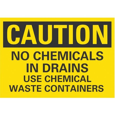 Caution Sign, 7 in H, 10 in W, Non-PVC Polymer, Vertical Rectangle, English, LCU3-0422-ED_10x7