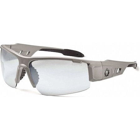 DAGR, Safety Glasses, Uncoated, Indoor/Outdoor Lens, Gray Frame, Half-Frame