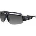 DAGR-AF, Safety Glasses, Anti-Fog, Smoke Lens, Matte Black Frame, Half-Frame