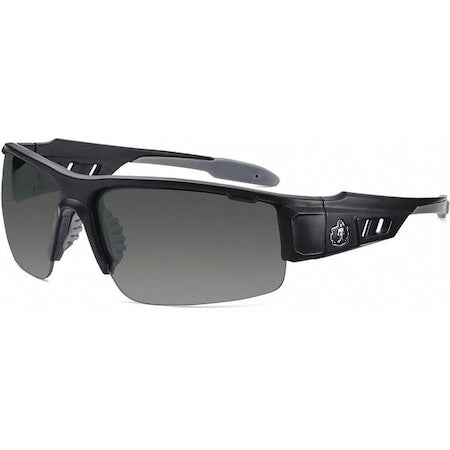 DAGR-AF, Safety Glasses, Anti-Fog, Smoke Lens, Matte Black Frame, Half-Frame