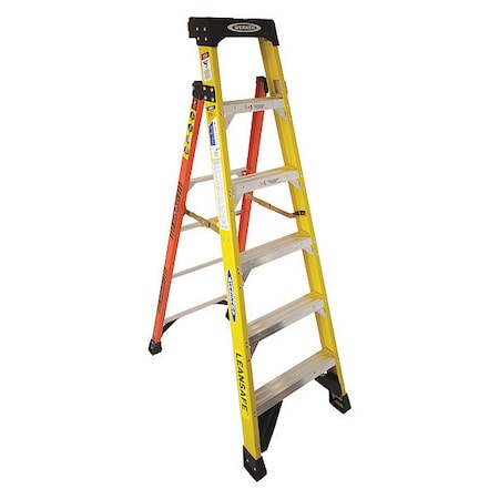 6 ft Fiberglass Stepladder, 375 lb Capacity
