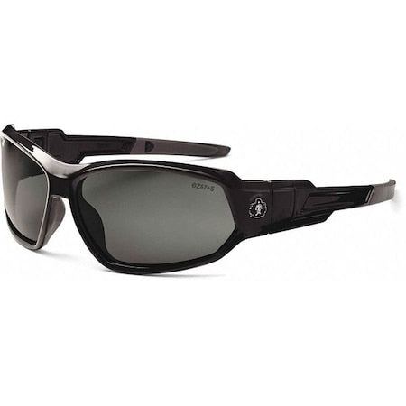 LOKI, Safety Glasses, Uncoated, Smoke Lens, Black Frame, Full-Frame
