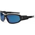 LOKI, Safety Glasses, Uncoated, Blue Mirror Lens, Black Frame, Full-Frame