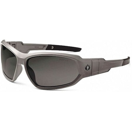 LOKI, Safety Glasses, Anti-Fog, Smoke Lens, Matte Gray Frame, Full-Frame
