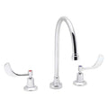 Manual Gooseneck Bathroom Faucet, 8" Mount, Chrome 3 Hole