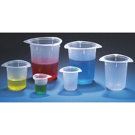 Tri-Pour Beaker, Polypropylene, Low Form, 400 mL / 13.5 fl oz Capacity, Not Rated 100 PK