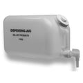 Jug, 20 L Capacity - mL, 5 gal Capacity - oz, Screw On/Spigot Closure, HDPE, White, 15 in H