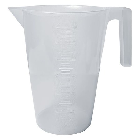 Pitcher, Polypropylene, Tall Form with Handle, 3 L / 0.7 gal Capacity, Not Rated Not Applicable