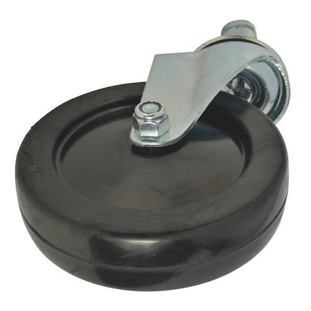 Swivel Caster, Soft Rubber, 5 In