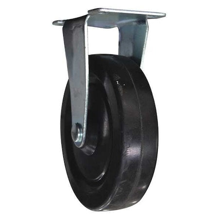 FixedCaster, 3-3/4in, 2-1/4in, Black, Rubber