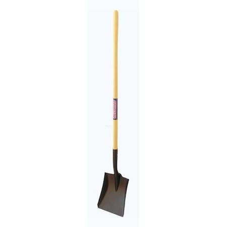 Square Point Shovel, 16 ga Not Applicable Blade, Steel Blade, Standard Step, 47 in L Yellow