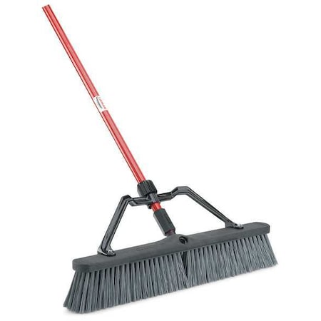 24 in Sweep Face Push Broom, Gray