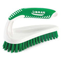 2 1/2 in W Scrub Brush, Stiff, 5 1/2 in L Handle, 7 in L Brush, Green, Polypropylene, Santoprene
