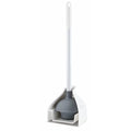Toilet Plunger and Caddy Set, Rubber Plunger, 5 in Cup Dia, 18 in L Steel Handle L