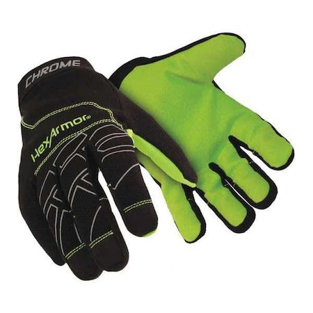 Chrome Series(R) Hi-Vis Cut Resistant Gloves, TP-X(R) Palm, M, Black/High-Visibility Yellow