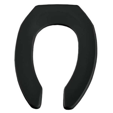 Toilet Seat Without Cover, Self-Sustaining Check Hinge, Elongated, Black