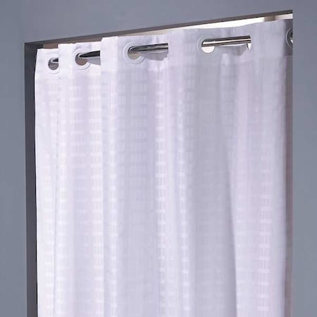 Shower Curtain, Plastic, White, 42 in W, 74 in L