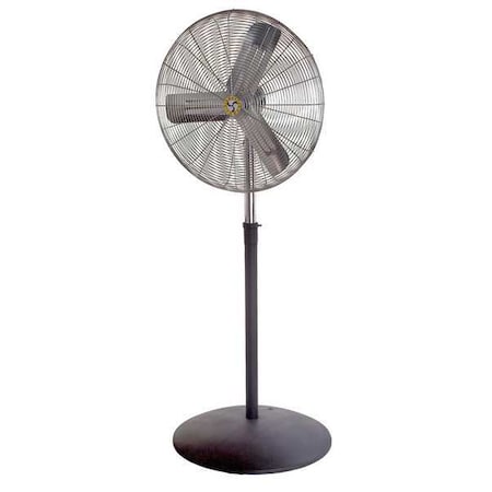 Light Duty Industrial Fan, Pedestal Mount, 24 in Blade Dia, 115V, 2,460/3,460/4,400 cfm