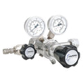High Purity Gas Regulator, Hydrogen, Methane, Two Stage, 0.825""-14 Inlet, 1/4 in Outlet