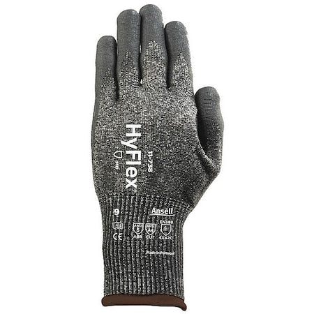 Hyflex Cut-Resistant Coated Gloves, A4 Cut, Nitrile/Polyurethane, Black/Gray, Medium Size 8, 1 Pair