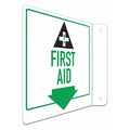 First Aid (w Sym), 8 in W x 8 in H, L-Shape Projection, Aluminum, LCFL-0026-NA_8x8