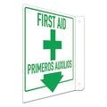 First Aid/Primeros Auxilios, 8 in W x 12 in H, L-Shape Projection, Aluminum, LCFL-0036-NA_8x12