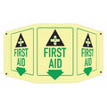 First Aid (w Sym & Down Arrow), 17 1/2 in W x 10 in H, Tri-Bend, Aluminum, LCTB-0010-GA_7x10