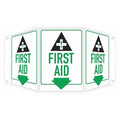 First Aid (w Sym & Down Arrow), 17 1/2 in W x 10 in H, Tri-Bend, Aluminum, LCTB-0010-RA_7X11