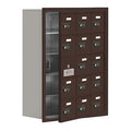 Cell Phone Locker, 22 3/4 in W, 8 3/4 in D, 29 3/4 in H, (3) Wide, (5) Tier, Bronze